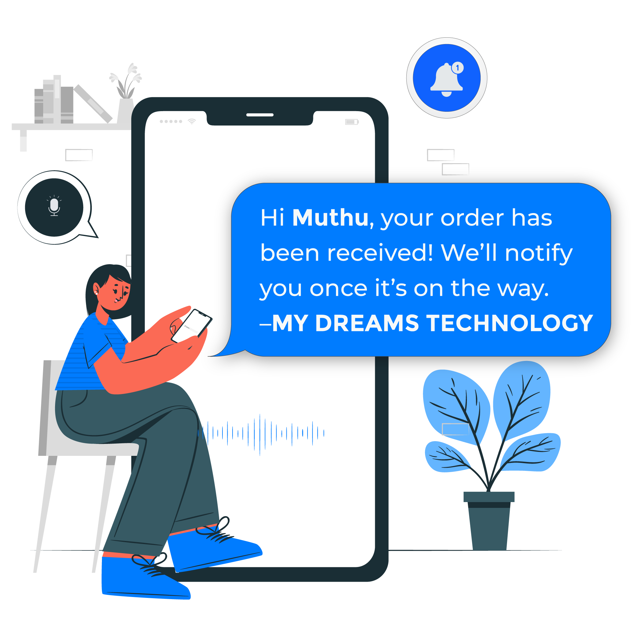 RCS customer update message illustration